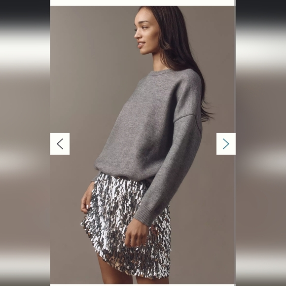 Anthropologie Mare Mare Long-Sleeve Knit Sequin Twofer Mini Dress - Picture 4 of 6